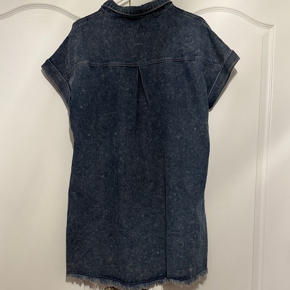 Bluivy, large, NEW,  Button-Up Shirt Dress, fringe bottom - Picture 6 of 6